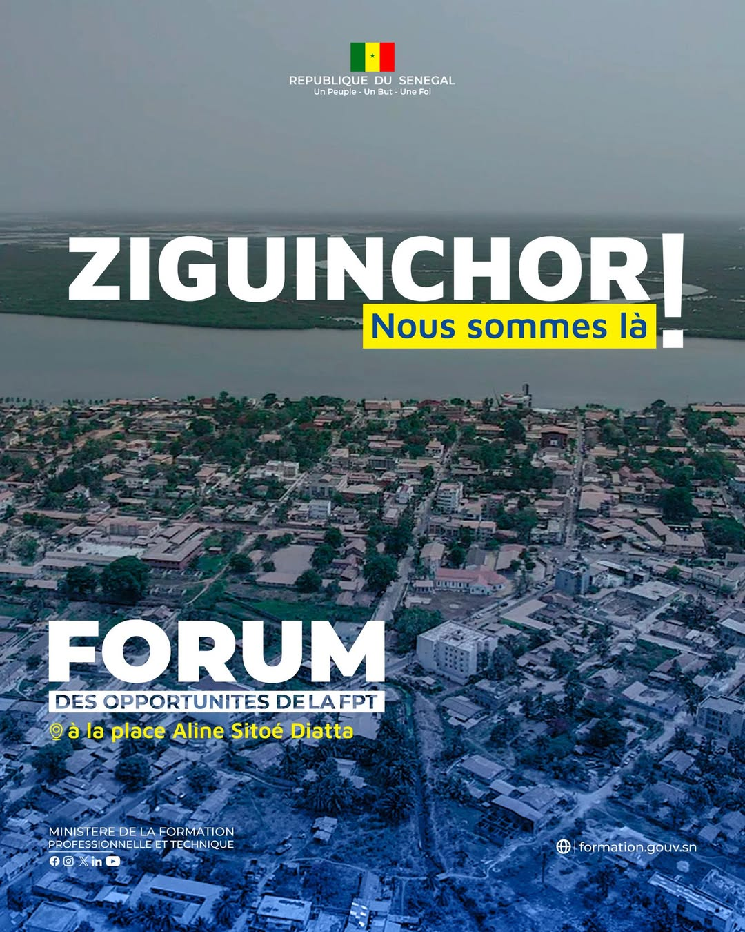 Affiche du Forum des Opportunités de la FPT à Ziguinchor